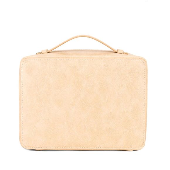 NWT Beis Faux Leather Vegan Cosmetic Case in Beige - Picture 4 of 10